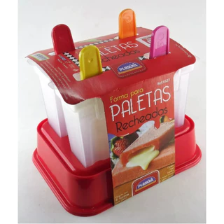Forma Paleta Mexicana Recheada E Molde Sorvete Picolé 4 Pçs