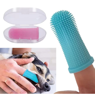 Escova de dente pet silicone bpa free livre maleável com estojo limpeza de dentes ultra macia 360°