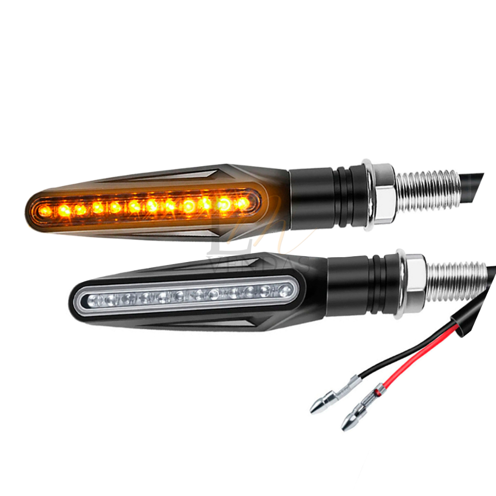 Kit Pisca Led Twister Seta Palito Slim Sequencial Esportiva Para Moto