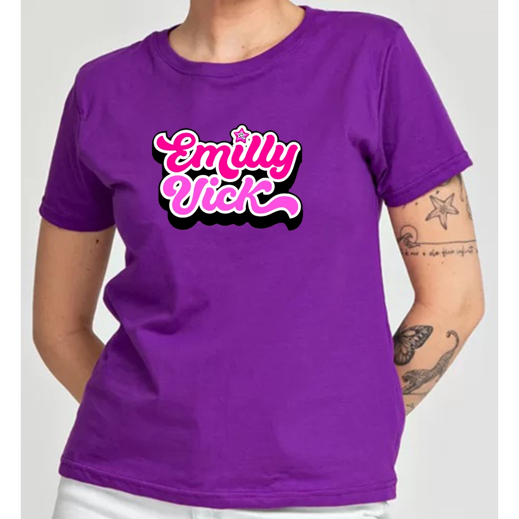 Camiseta Basica Nova Emily Vick Unissex Os Rosas | Shopee Brasil