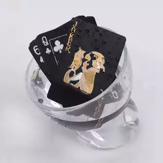 Jogo De Cartas Baralho Cartão Black e Ouro 24k Para Jogos Truco Poker e Tabuleiro à Prova D'Água