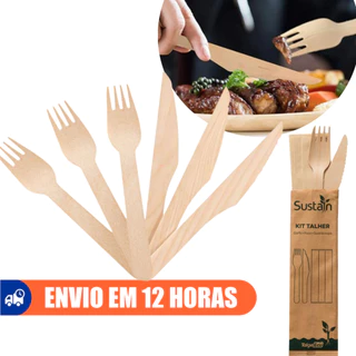 Kit Talher de Madeira Descartável 100un Talge