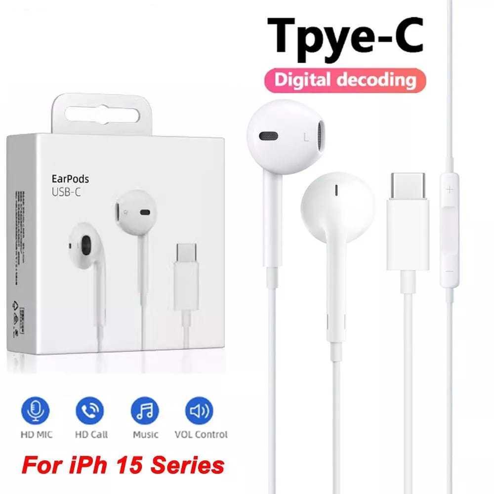 Fone De Ouvido Saída Tipo C Para iPhone 15 Normal / 15 Pro / 15 Pro Max ...