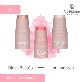 Blush em Bastão + Iluminadores Sophia e Marylin Ana Hickmann