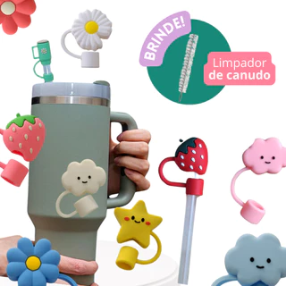 Tampa De Silicone Para Canudo De Garrafa Stanley