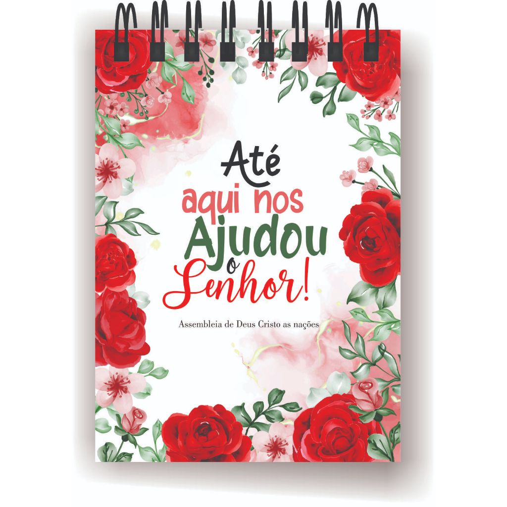 Kit com 100 bloquinhos para culto de mulheres BLOQUINHO SEM PAUTA TAMANHO A7 7X10CM CAPA PAPEL FOTOGRAFICO BRILHANTE ESPIRAL