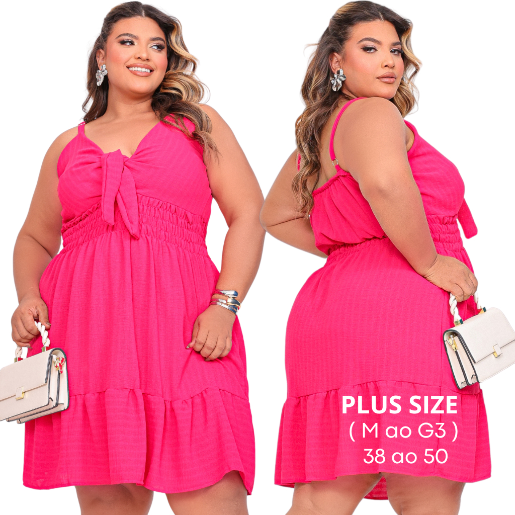Vestido Feminino Plus Size Crepe Duna Vestido De Alça Com Lastex Na Cintura