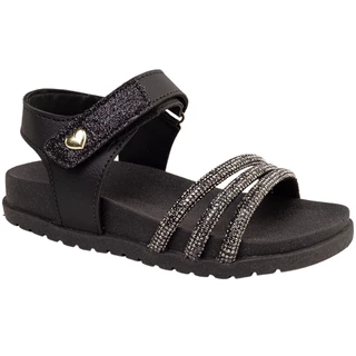 Sandalia Infantil Menina Papete Sandália Birken Infantil Feminina com Brilho Strass FlatForm