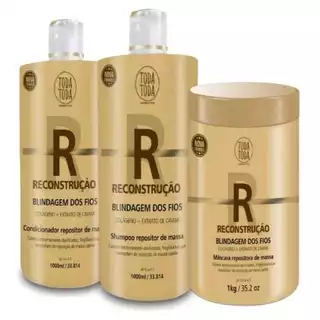 Kit Capilar Reconstrução Profissional Salão Cronograma Lavatorio Litro