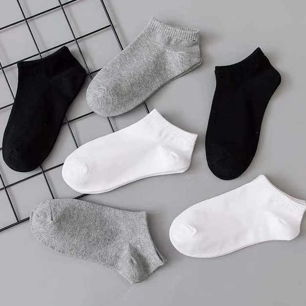 Kit 12 Pares de Meia Soquete Unissex Cano Curto Algodão
