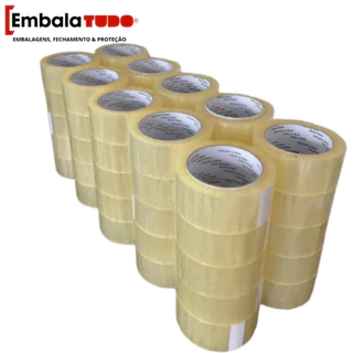 90 Fita Adesiva Transparente 45mm x 100m Larga Direto da fabrica para Empacotamento