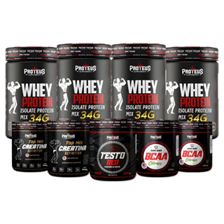 Kit Whey Protein 2 kg + 2x Creatina 300g + 2x BCAA + Pré Hormonal Inductor - Extra pump Bodybuilder