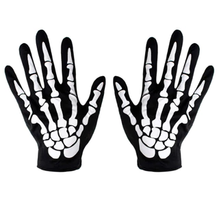 Luva Curta de Caveira para Fantasias de Halloween