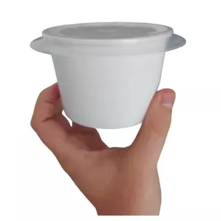 Pote de papel Com Tampa 360 ml 100 unidades branco liso biodegradável Para Festa Escritorio Eventos Food trucks Restaurantes Bares Cafeterias Lanchonetes Ecológico