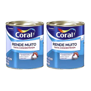 Kit 2 Tintas Acrilicas Coral Rende Muito 900ML/Acrilica/Branco Neve/Branco Gelo