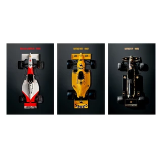 Kit de Quadros decorativos carros lendários Ayrton Senna em canvas para sala decoração de quarto
