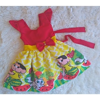 Vestido Infantil Temático Simples Magali Amarelo Shopee Brasil