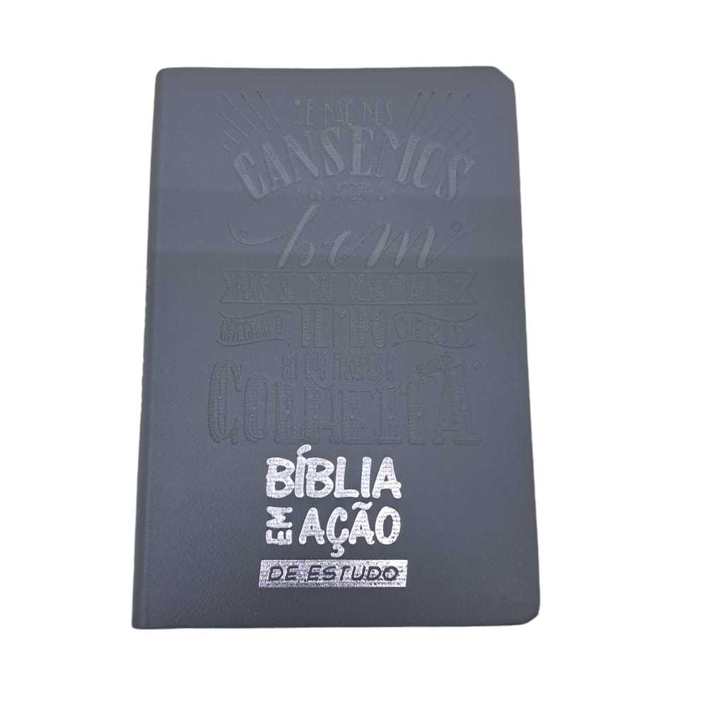 BÍBLIA EM AÇÃO DE ESTUDO - A Mensagem - Letra Normal - Capa Luxo Cinza