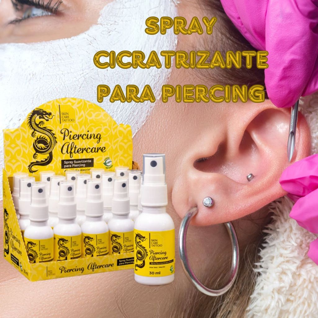 Spray para Piercing Brinco Cicatrizante Orelha Skincare Tattoo ...