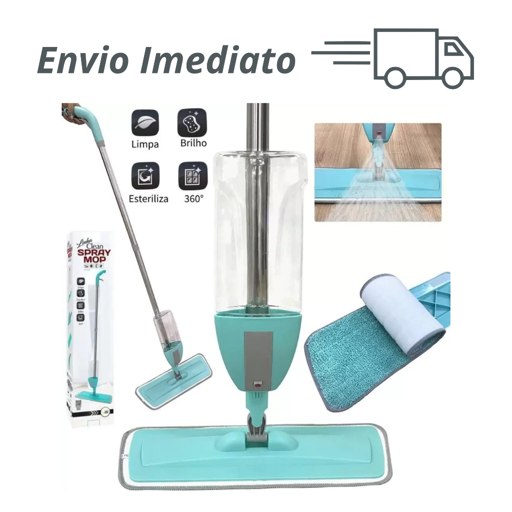 Mop Spray Com Reservatório Rodo Mágico Cabo Inox Vassoura Mágica ...