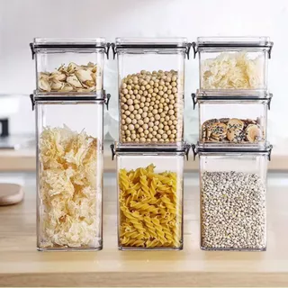 Kit Pote Hermético com Tampa para Cozinha Mantimentos Organização Top