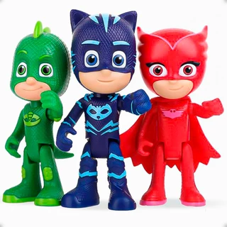 Bonecos Pjmasks Menino Gato Corujita Lagartixo 15cm