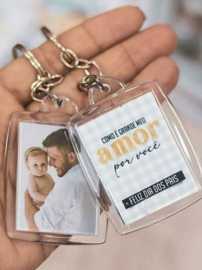 Chaveiro Homenagem dia dos Pais 3x4 Personalizado com foto e frase ou a ...