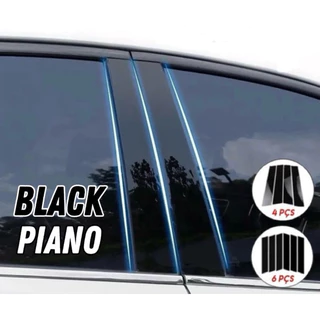 Adesivo Black Piano (Preto Brilho), Fibra de Carbono 5d, 3d, 4d, Jateado, Fosco Coluna das Portas do Carro