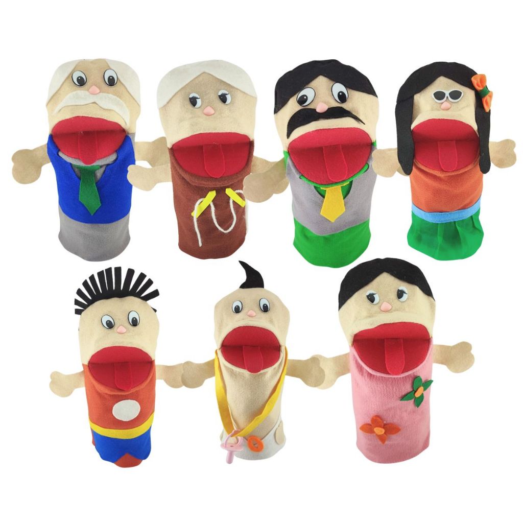 Fantoches Infantis 25cm: Família Branca com 7 Personagens - Para Contar ...