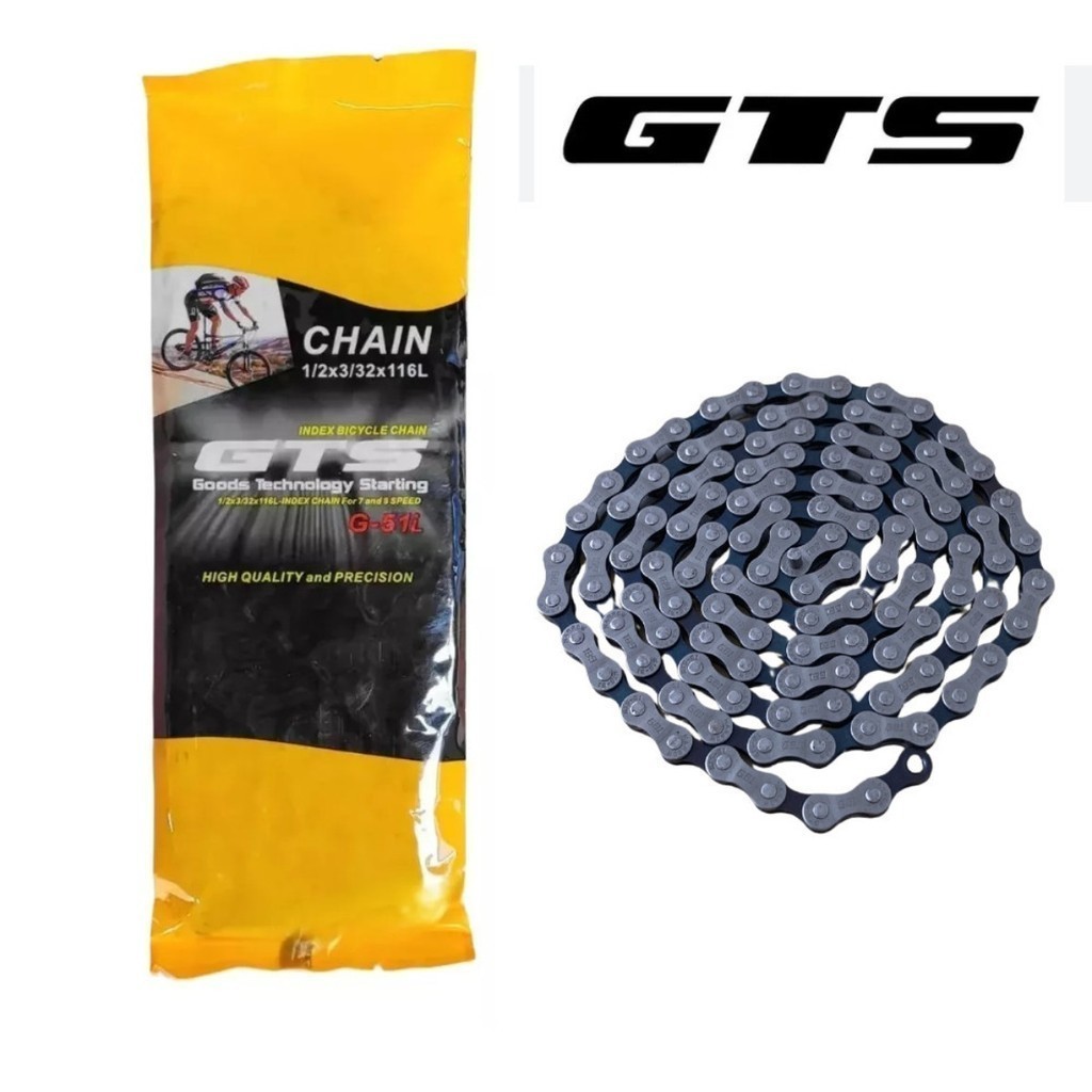 Corrente Gts G-51l Index Prata 7/8 Velocidades 116 Elos