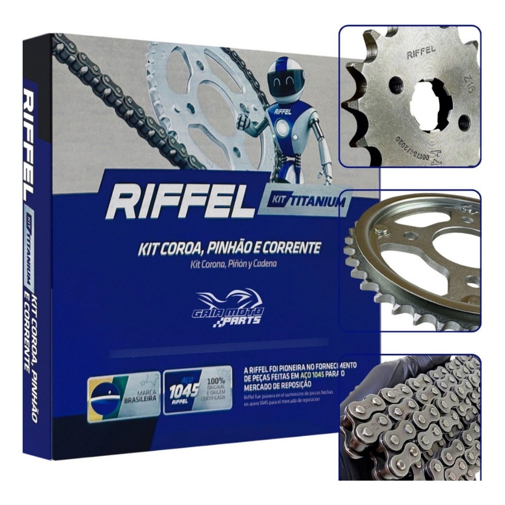 kit Relação Cg 150/160 Titan Fan Start Cargo Aço 1045