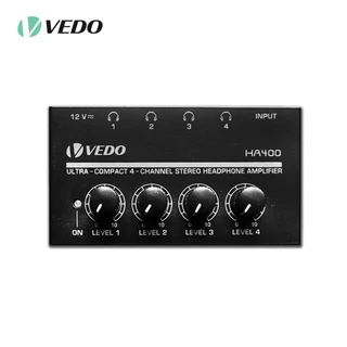 VEDO Headphone Amplificador HA400 Ultra-Compact 4 Canais Amplificador De Áudio Estéreo Com Adaptador De Alimentação 10MHz Amp Fone De Ouvido Para Música