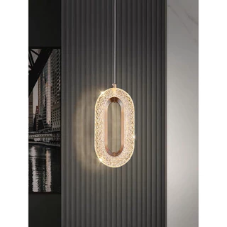 3 cores em 1 luz Pendente Cristal Oval Elipse Moderno Dourado Luminária 7w Bivolt
