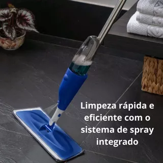 MOP Spray Rodo Prático Eficiente Vassoura Magico Esfregão Com Reservatório Jato Água Econômico Rodo Microfibra Higiênico Limpeza Reutilizável Durável e Eficiente Limpa Seca Envio Imediato