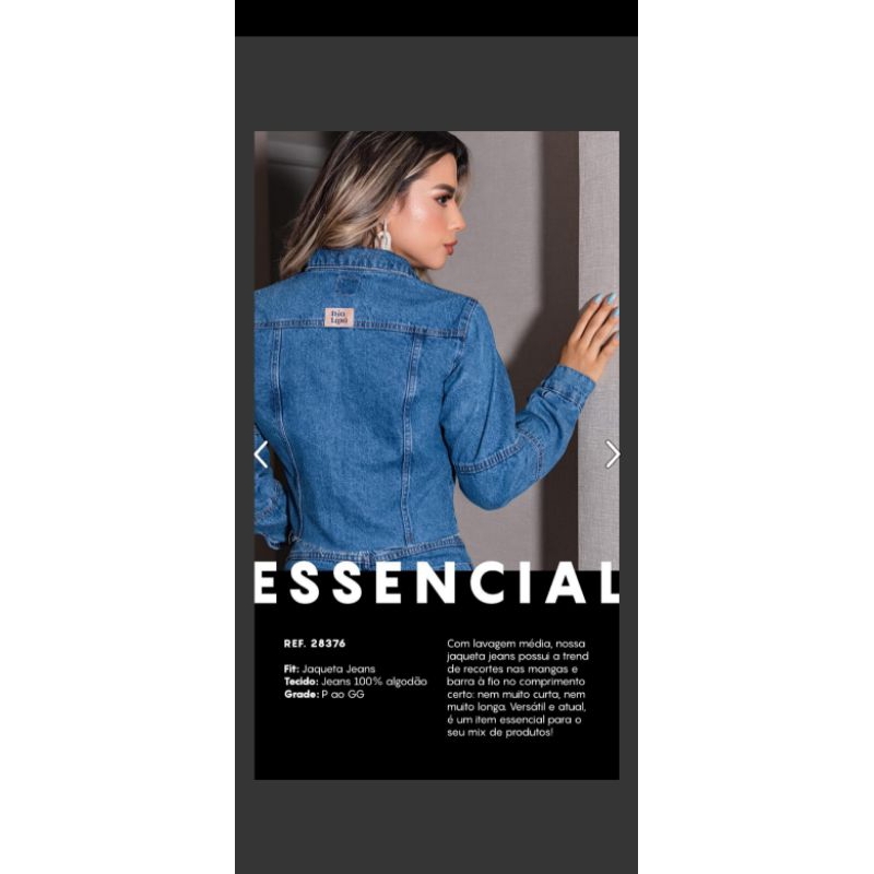 Jaqueta jeans feminina fashion biotipo