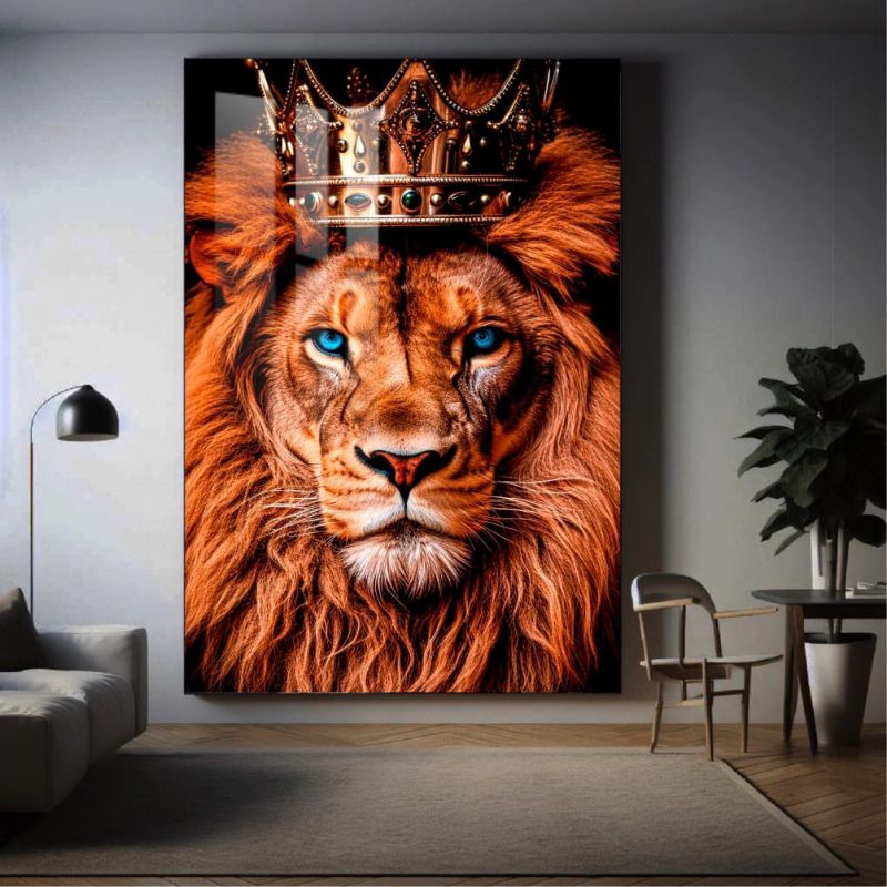 Quadro Decorativo Leão De Judá King Coroa De Ouro