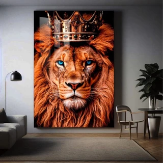 Quadro Decorativo Leão De Judá King Coroa De Ouro