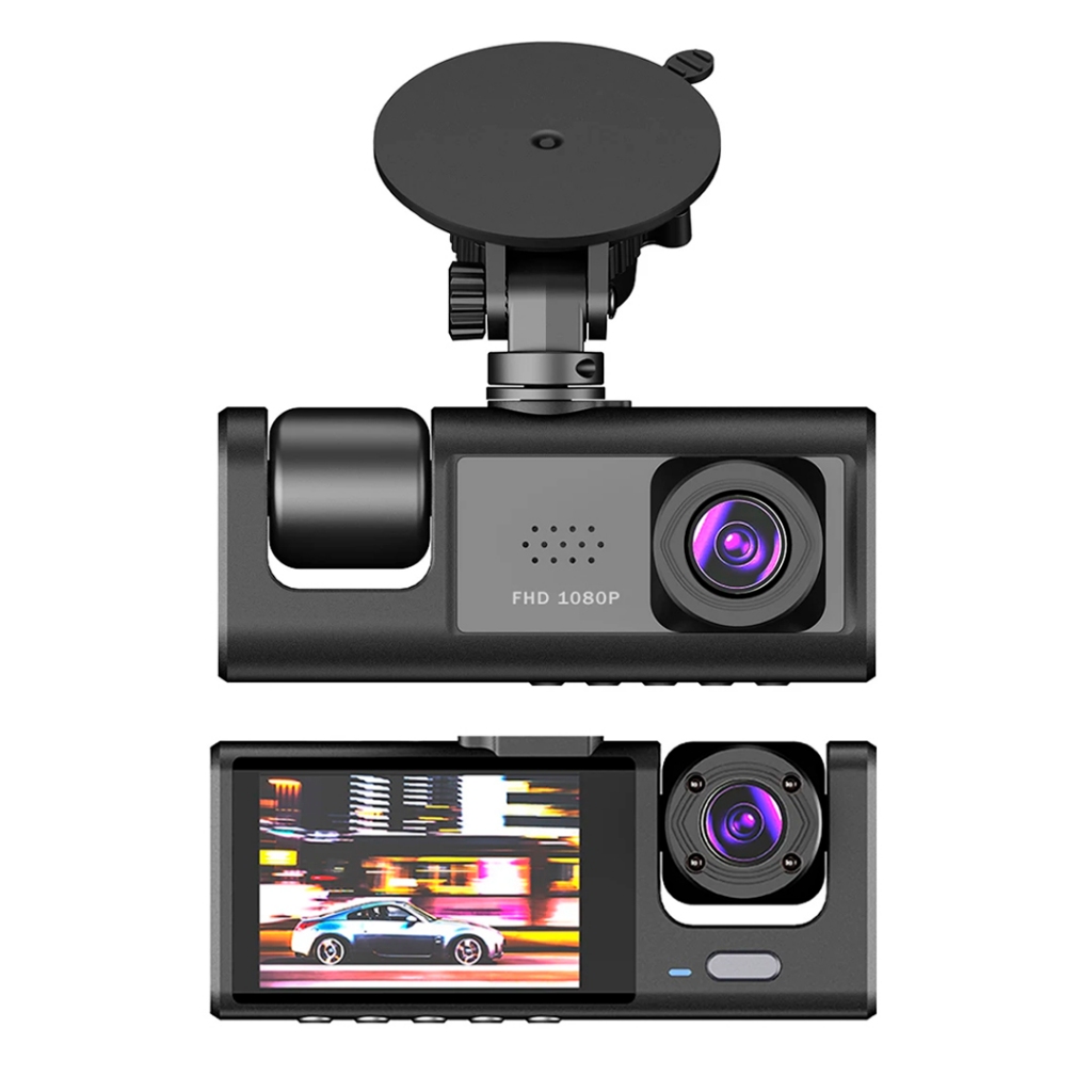 Câmera Automotiva Dupla 1080p - Visão Noturna, Automática, Gravação em Loop - Acessório para Carro