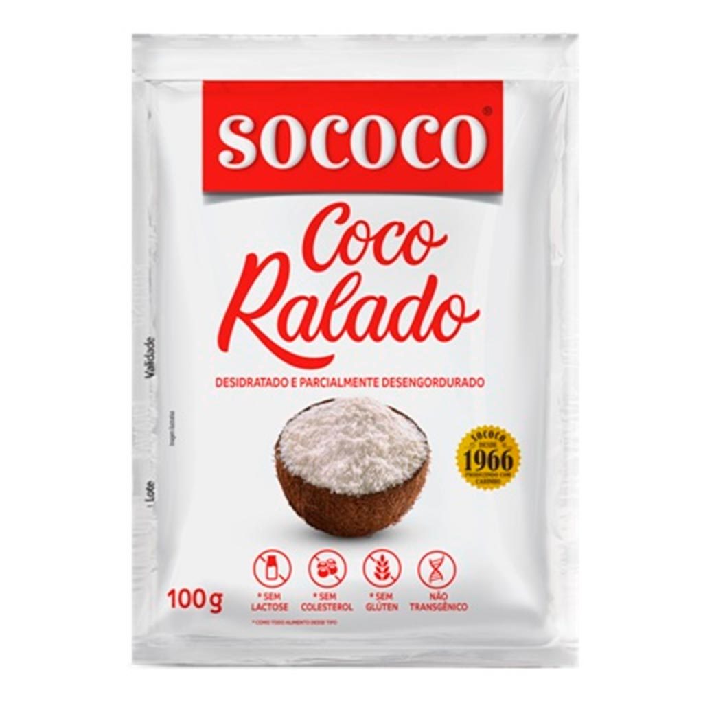 Coco Ralado Seco 100g - Sococo | Shopee Brasil