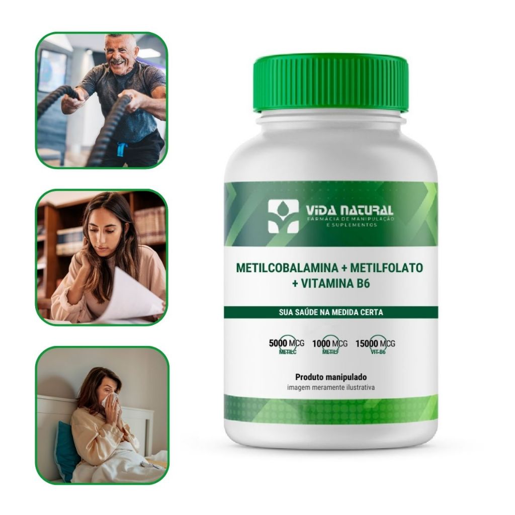 Vitamina B12 Metilcobalamina 5mg Metilfolato 1mg Vit B6 15mg 30 Cápsulas Shopee Brasil