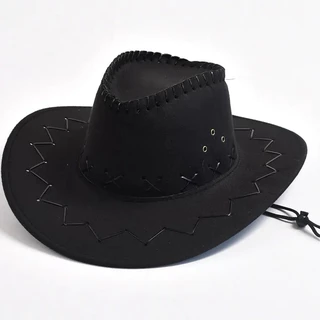 Chapéu Country Cowboy Rodeio Vaquejada Festa Fantasia Infantil Cor Preto e Marrom Carnaval Halloween Teatro