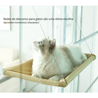 Cama Para Gatos Rede Suspensa Suporta Até 20kg Cama De Animal De Estimação Assento De Janela De Sol
