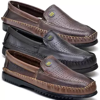 Kit 3 Pares De Sapato Mocassim Masculino Couro Eco Promoção
