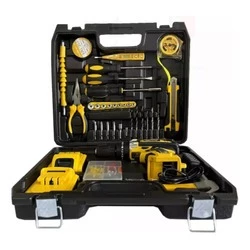 Jogo Parafusadeira Furadeira 3/8" 21V com 136pçs e 2 Baterias - Titanium