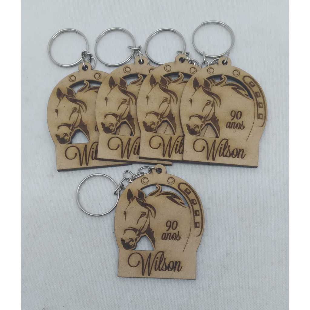 Chaveiro Cavalo Crioulo MDF Cru Lembrancinha para Festas Aniversários Brinde para Clientes