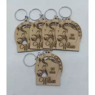 Chaveiro Cavalo Crioulo MDF Cru Lembrancinha para Festas Aniversários Brinde para Clientes