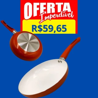 Frigideira em Alumínio com Revestimento Cerâmico 26cm - Bronze alaranjado