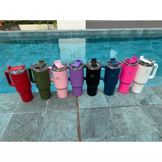Copo Garrafa Térmica Quencher com Canudo e Tampa 1200ML (TAMPA TRANSPARENTE)