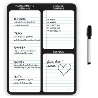 Ímã De Geladeira Planner Calendário lousa magnética