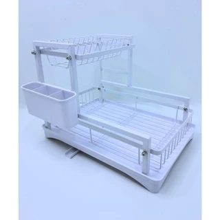 Escorredor 2 Andares Organizador Prático de Louças Rack Branco